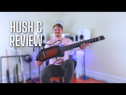 Donner HUSH C Acoustic-Electric Nylon String Classical Guitar– Ultra-Lightweight Travel Guitar with Built-In Tuner, HPS-II Preamp, Headphone Jack & Quick-Release Stand – Sunburst image 4