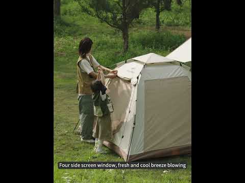 Тент-шатер для кемпинга Naturehike CNK2450WS021 Beige | Тент-палатка с автоматическим каркасом - фото 1 - id-p2595042899