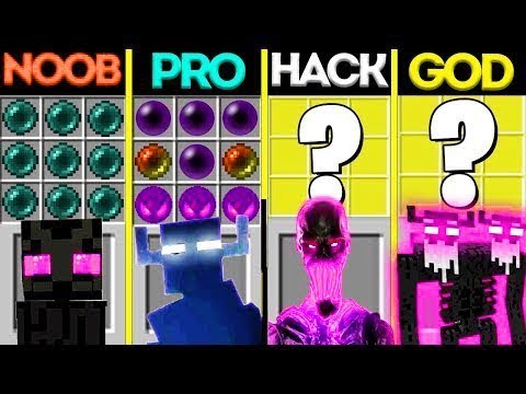 Minecraft Battle: NOOB vs PRO vs HACKER vs GOD: ENDERMAN MUTANT CRAFTING CHALLENGE / Animation