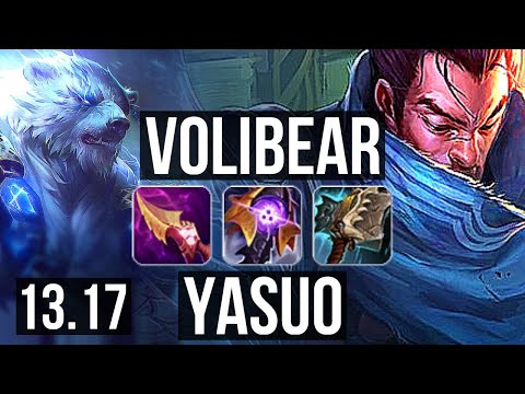VOLIBEAR vs YASUO (TOP) | 6 solo kills | TR Diamond | 13.17