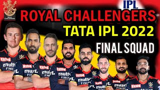 TATA IPL 2022 | Royal Challengers Bangalore Final Squad | RCB Players List IPL 2022 So Far