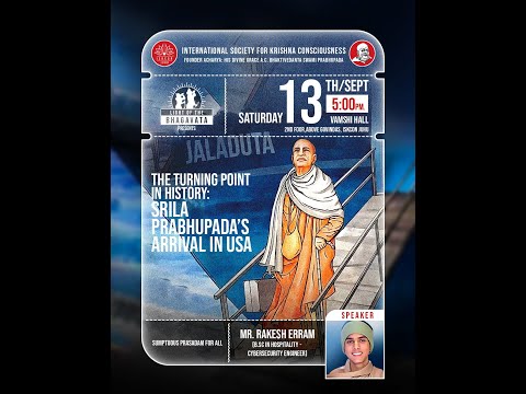 Srila Prabhupada Arrival in USA By Rakesh Erram | 13th September 2025 | ISKCON Juhu Mumbai