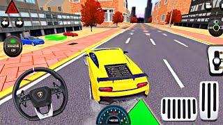 Ultimate Car Driving School Simulator 2018 - Yellow Lamborghini Aventador Android gameplay iOS