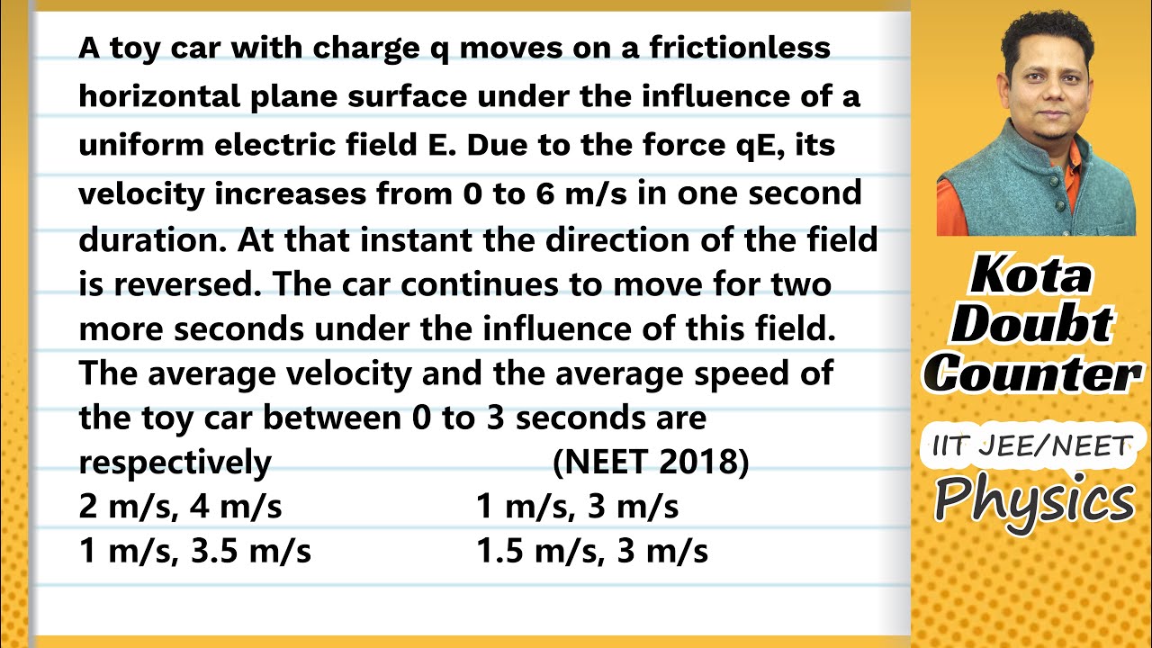 A toy car with charge q moves on a friction less horizontal plane surface under the influence of a