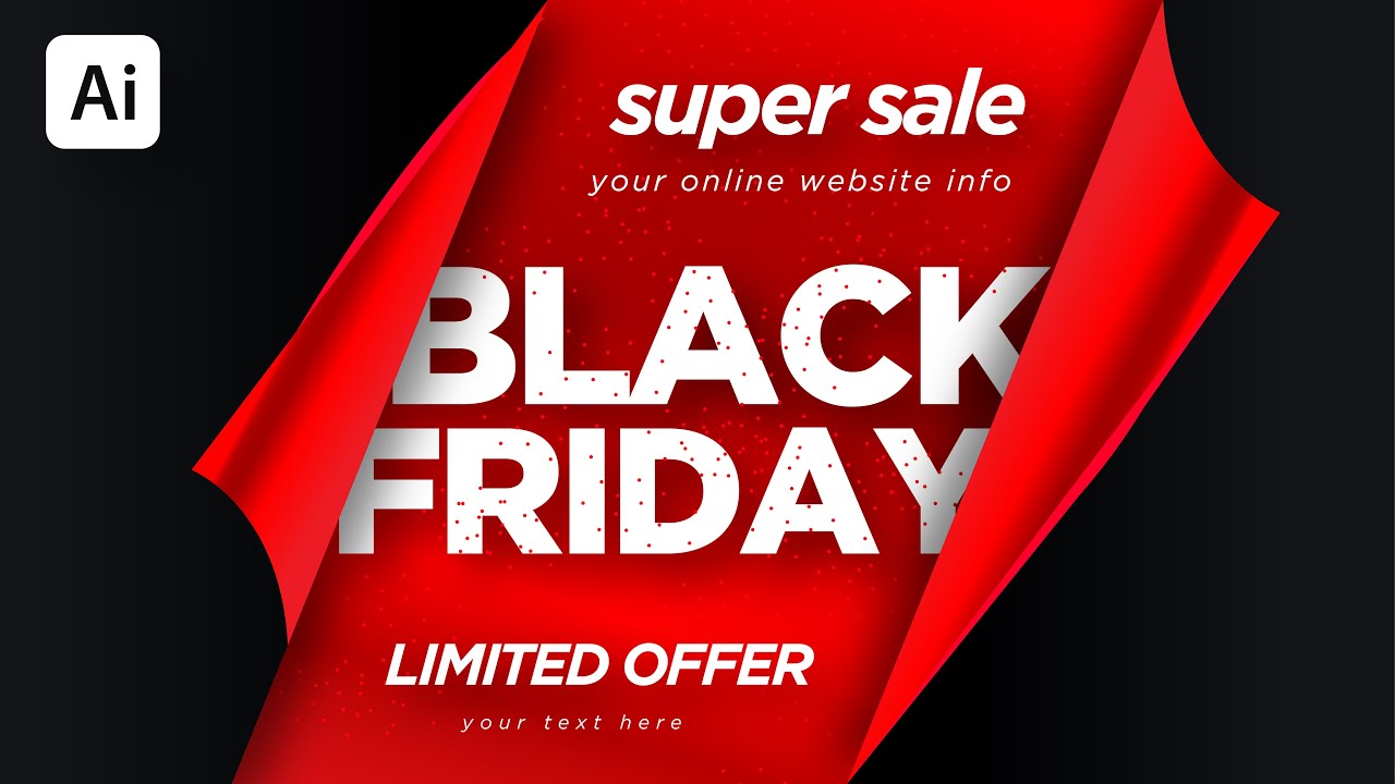 Black Friday Sale Background / Illustrator / Background / Stock Vectors / Adobe Illustrator Tutorial