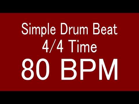 80 BPM 4/4 TIME SIMPLE STRAIGHT DRUM BEAT FOR TRAINING MUSICAL INSTRUMENT / 楽器練習用ドラム