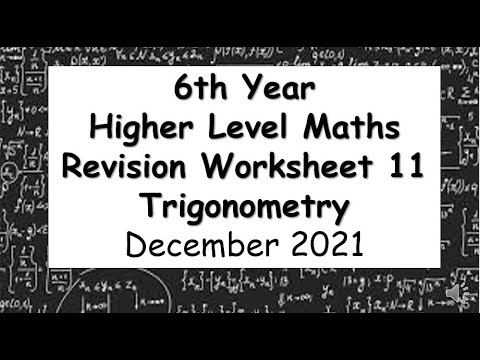 LCHL Revision Worksheet 11 - Section B - Trigonometry