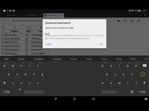 Javascript Table Data Search And Extract Sample