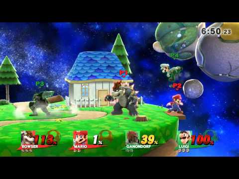 Super Smash Bros 4 Ringo (Bowser) & Ren (Mario) vs Asotil (Ganondorf) & NaCl (Luigi)