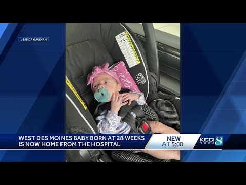 West Des Moines baby born at 28 weeks at home comes home from the NICU