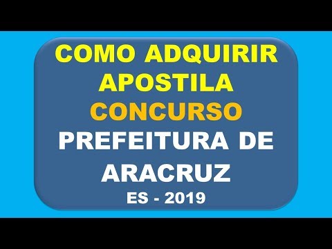 Baixar Apostila Concurso Prefeitura de Aracruz - ES 2018 2019