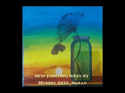 #acrylicpainting #canvus oil painting 🎨  🖌️ ideas for beginners Subscribe Muniba Arts_Skills