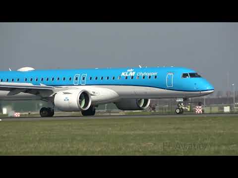 KLM Cityhopper Embraer E195-E2 Landing At Schiphol