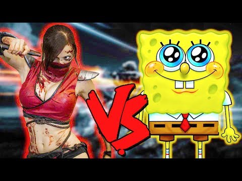 Skarlet Vs SpongeBob SquarePants Army - Epic Battle - Mortal Kombat Costume Skin Mod