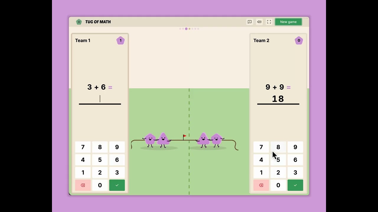 Tug of War Mathematics — Free Classroom Math Game for Interactive Whiteboards