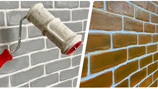 איך לעשות בריקים עם רולר וניילון | קיר בריקים בעצמך