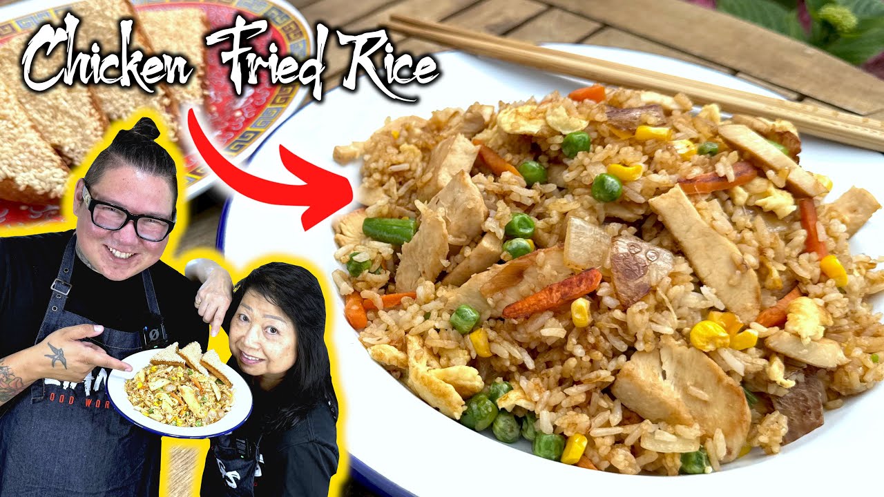 How Chinese Chefs cook CHICKEN FRIED RICE 🍚 🍗Mum and Son Professional Chefs Cook