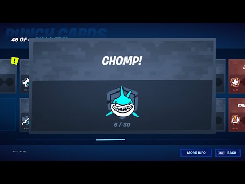 New Chomp Punch Card Completed, Eliminated An Opponent With A Loot Shark Fortnite Season 3 Chapter 2