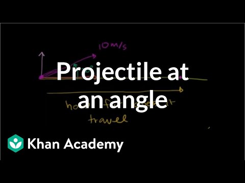 Projectile at an angle | Two-dimensional motion | Physics | Khan Academy