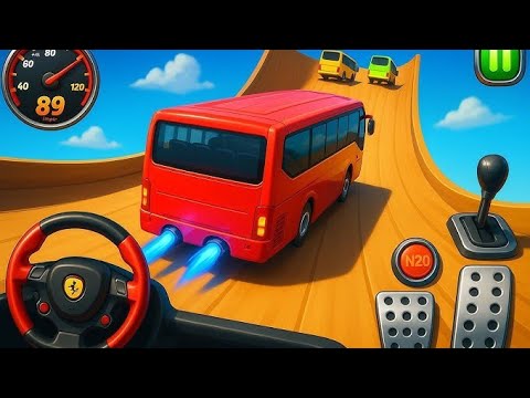 Crazy #bus Mega Ramp lmpossible Racing - Coach bus Simulator : Ramp Stunt 3D - Android Gameplay #7