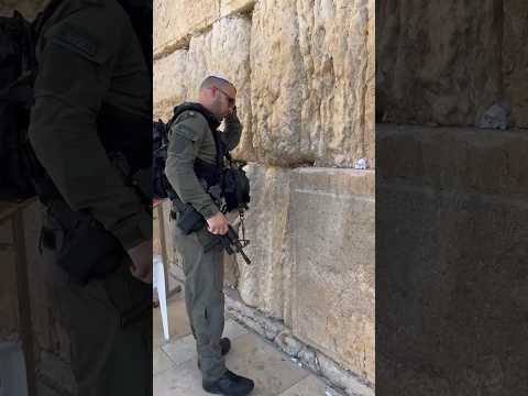 Israel praying to God to win the war at the Western Wall #israel
