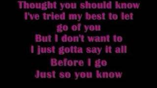 Just so you know jesse mccartney Lyrics