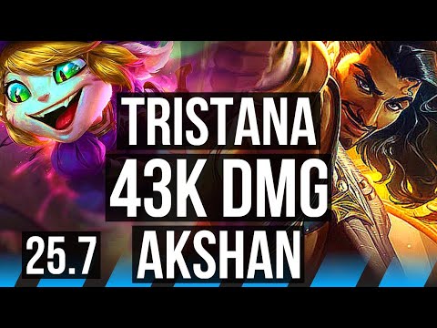 TRISTANA vs AKSHAN (MID) | 43k DMG, Comeback | KR Master | 25.7