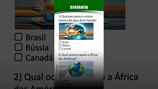 🌎 Quiz de Geografia: Qual país possui a maior reserva de água doce líquida?