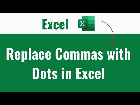 How to replace commas with dots in Excel