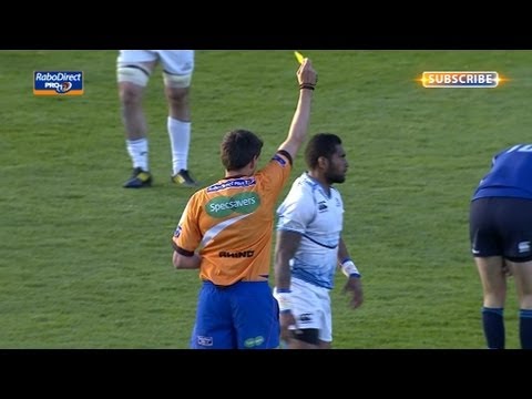 Nikola Matawalu sees crucial yellow for 'lazy runner' -  Leinster v Glasgow Warriors 11th May 2013