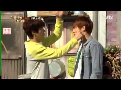130518 High society - Sunggyu Woohyun cheek game (cut)