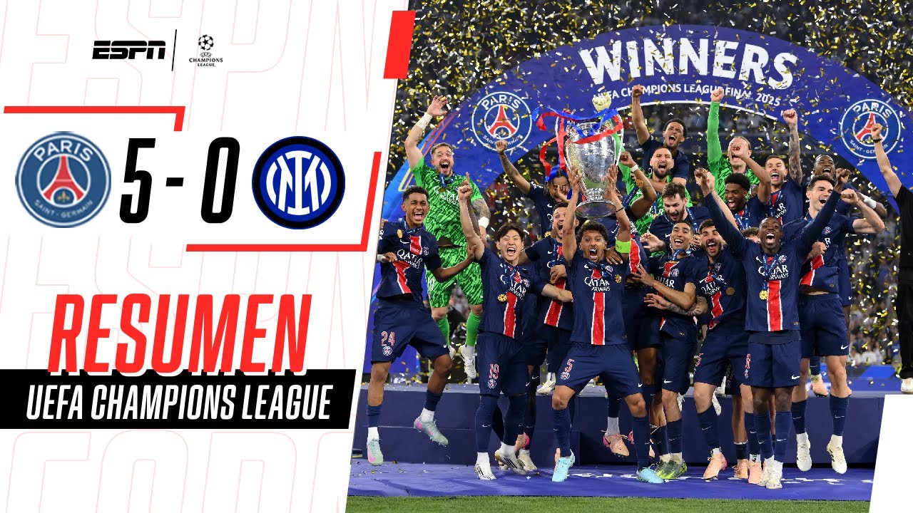 BAILE HISTÓRICO Y EL PSG ES CAMPEÓN DE LA CHAMPIONS POR PRIMERA VEZ  | PSG 5-0 Inter | RESUMEN