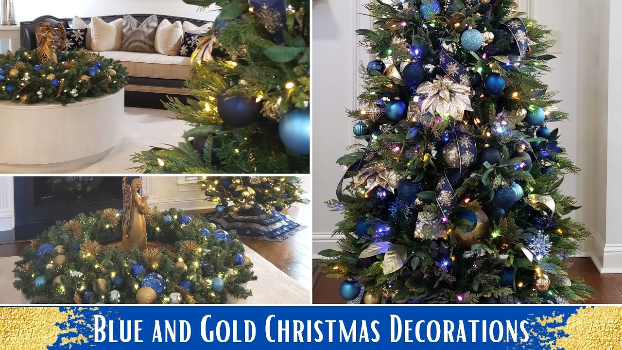 Christmas Tree Extravaganza 2021/ Decorating With Blue & Gold Christmas Decorations