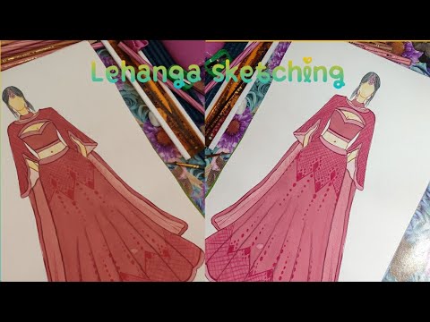 Lehanga sketching |chesta Designs|