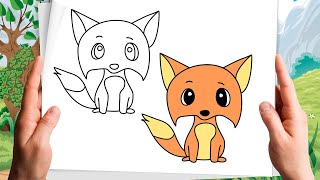 INCRVEL| COMO DESENHAR UMA RAPOSA | DESENHANDO E PINTANDO | PASSO A PASSO