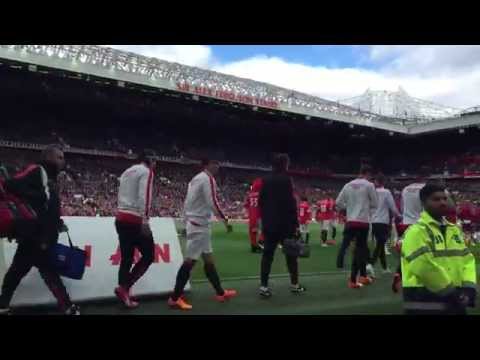 Man Utd players entrance at Old Trafford with music!