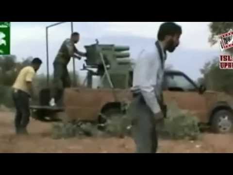 استهداف حاجز السرميك في خان شيخون براجمة الصواريخ من قبل لواء النصر