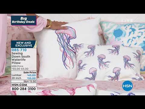 Sewing Down South Waterlife Lumbar Pillow