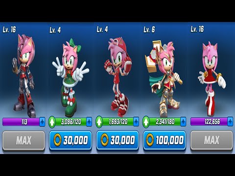 Sonic Forces Speed Battle - All Amy Characters Battle - Rusty Rose Max Level Upgraded Gameplay 3D