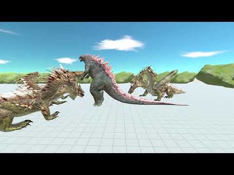 Pink Godzilla / Evolved Godzilla Vs 5 Hydra #arbs