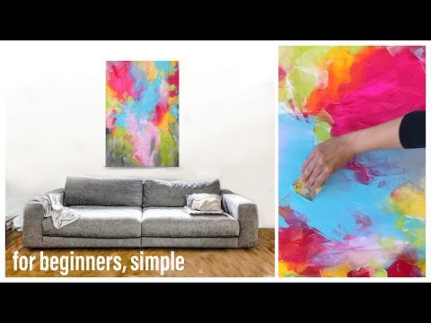 abstrakte Malerei, Acryl, easy, für Anfänger, Demo, Rakel