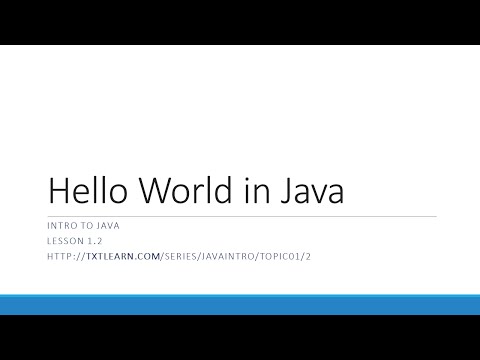 Hello World Exercise - Java (1.2)