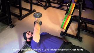 TRICEPS (MEDIAL & INNER) - Lying Triceps Extension (Cross Face)