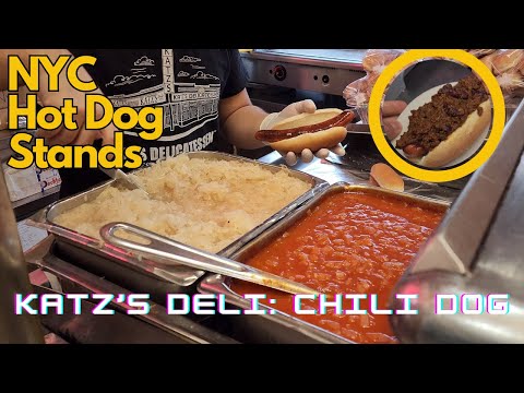 Katz's Deli Chili Dog!  Was it good?  | NYC Hot Dog Stands
