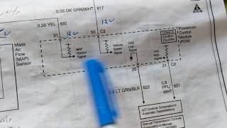 MAF MASS AIR FLOW SENSOR ELECTRICAL CONNECTIONS THEORY AND TROUBLESHOOTING FROM WIRING DIAGRAM