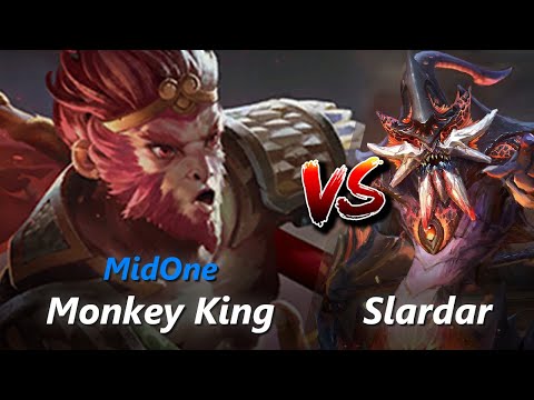 MidOne safelane Monkey King vs Slardar/Mirana | First 10 minutes