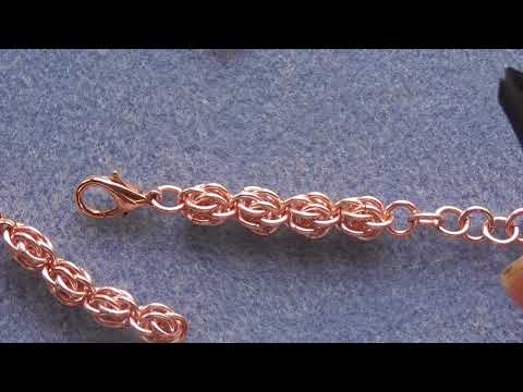 Chainmaille weaves, Sweet Pea, Helm, Double Spiral and beaded Euro 4 in 1