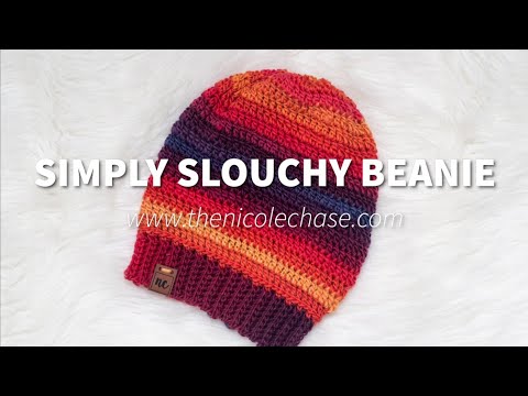 Simply Slouchy Beanie for Beginners | Easy Hat Crochet Pattern