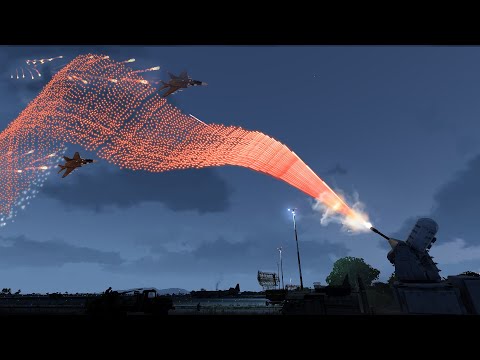 MiG-29 in Action vs C-RAM - Phalanx CIWS - C RAM - Tracer - Arma 3 Simulation