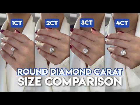Round Diamond Carat Size Comparison: 1, 2, 3 & 4ct On-Hand!